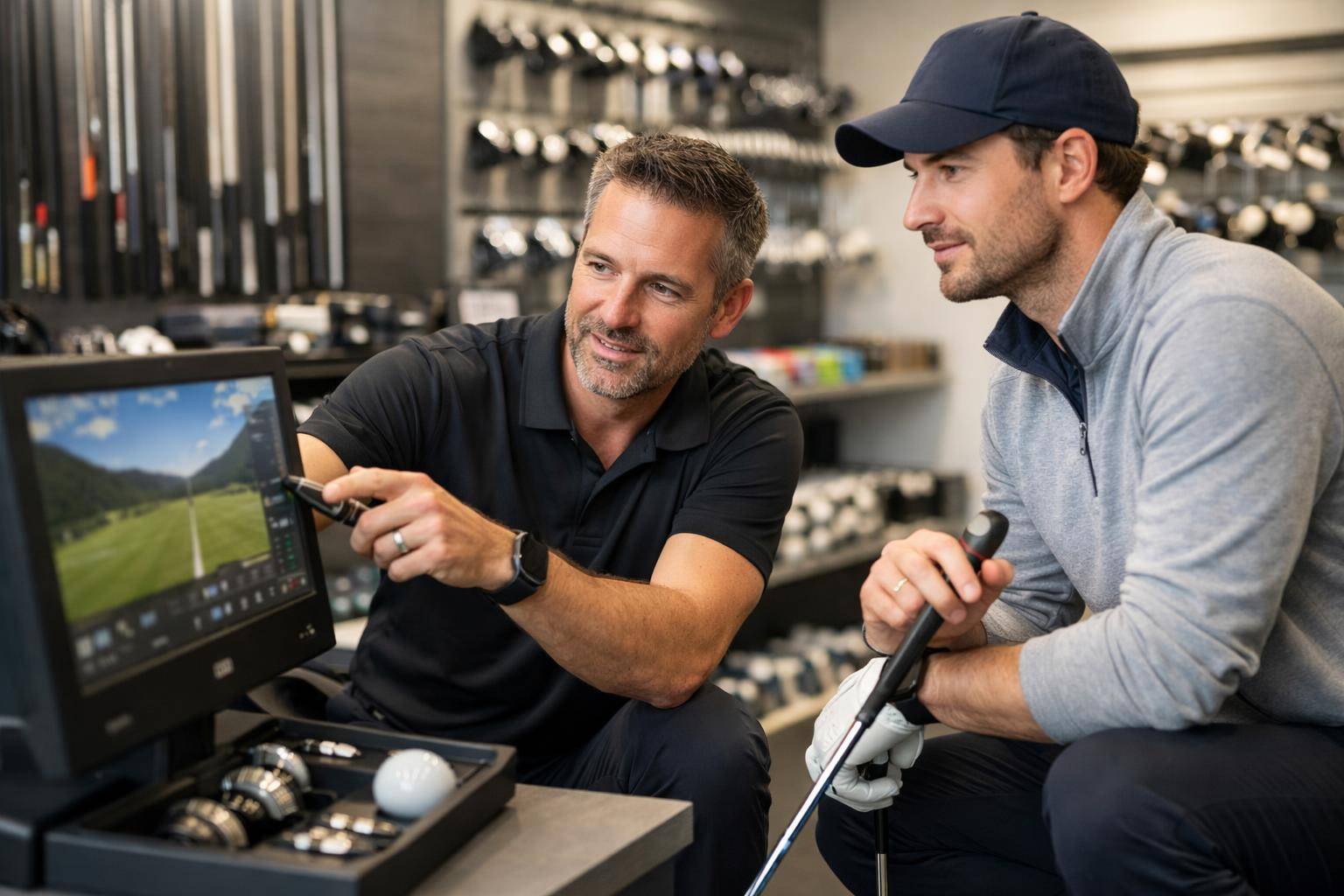 Persönliche Beratung im Golfshop hilft, Schläger und Zubehör wirklich passend auszuwählen.